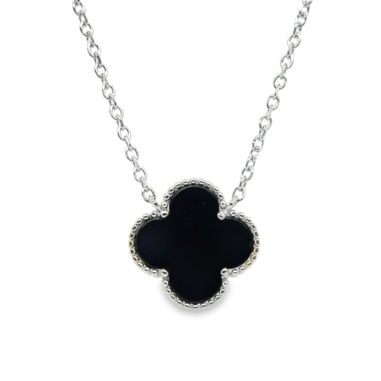 CA160 Collares Flor Negra 1 Trébol Negro