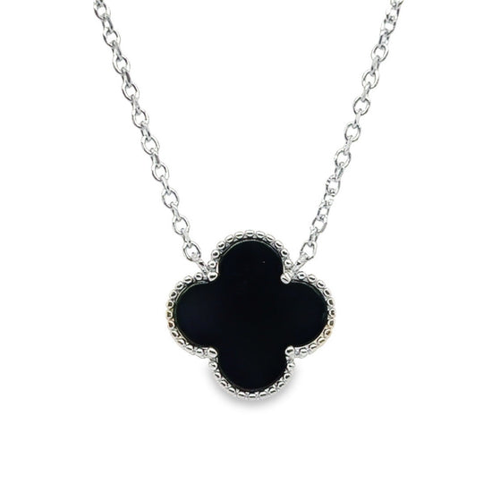 CA160 Collares Flor Negra 1 Trébol Negro