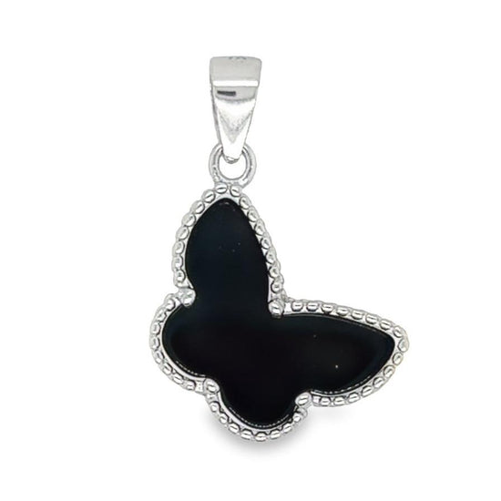 D1537 Black Butterfly Pendant