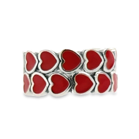 R493 Heart Red Band Ring