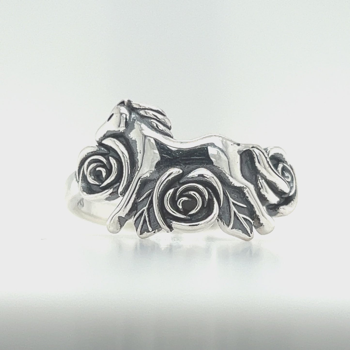 Load and play video in Gallery viewer, R1010 Horse Rose Ring
