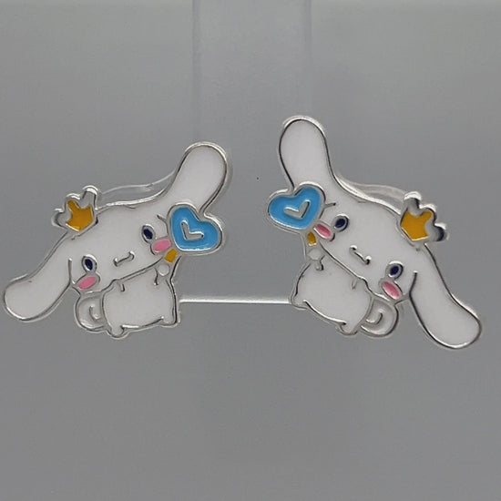 A852 White Bunny Post Earrings