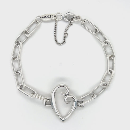 Load and play video in Gallery viewer, M368 Heart Paperclip Bracelet
