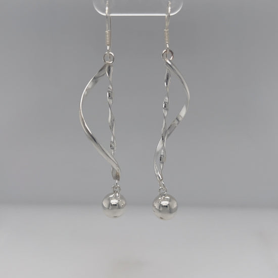 Load and play video in Gallery viewer, P520 Ball Long Hook Earrings
