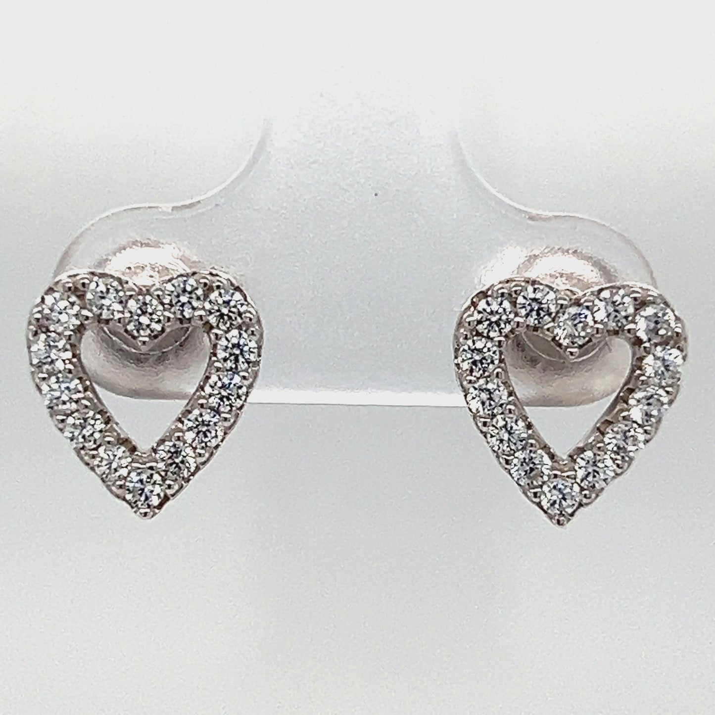 Load and play video in Gallery viewer, A782 CZ Heart Post Earrings
