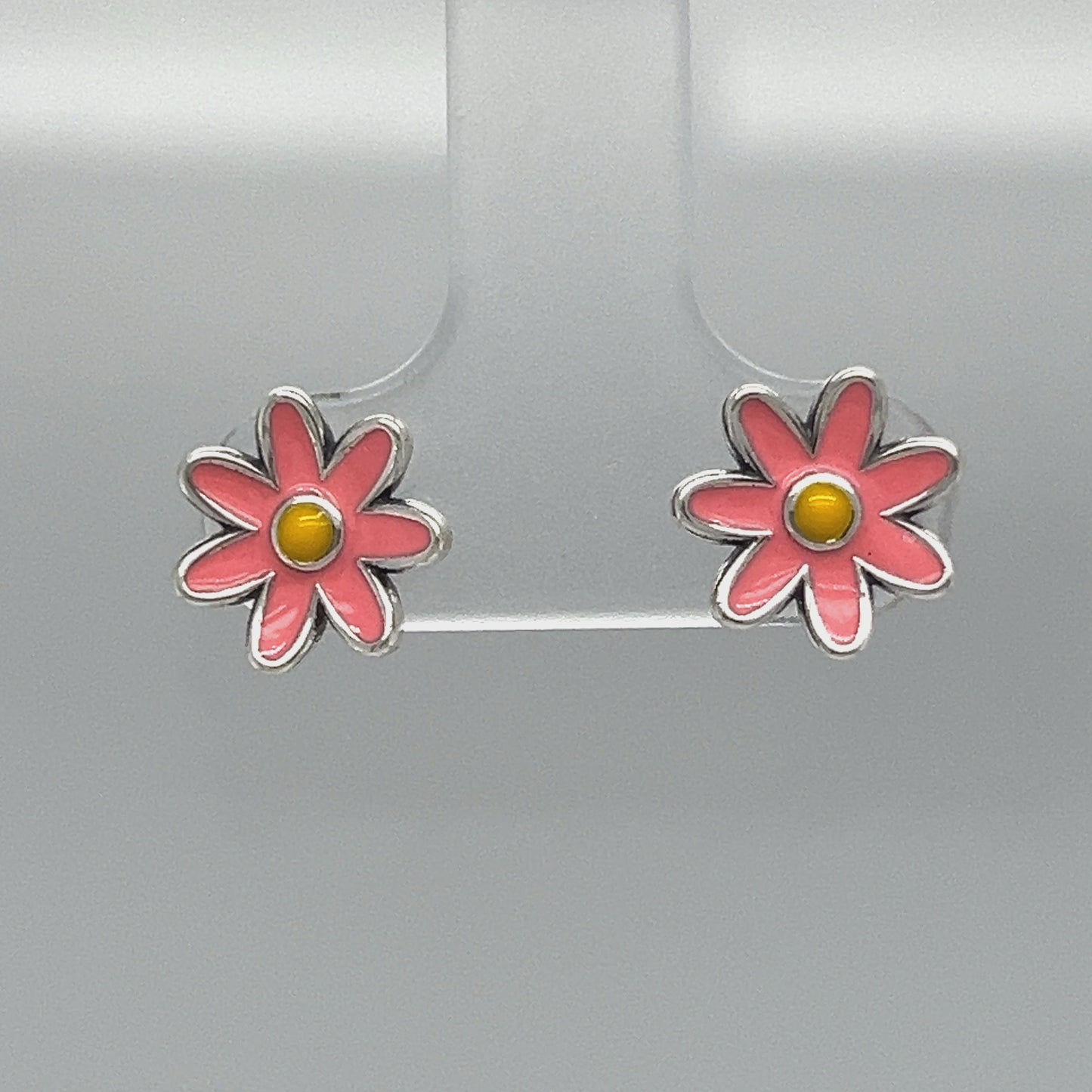 A825 Mini Flower Pink Post Earrings