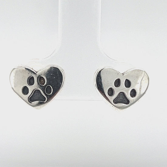 Load and play video in Gallery viewer, A820 Pet Paw Heart Post Earrings
