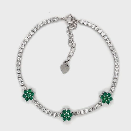 M536 Green Flower Bracelet