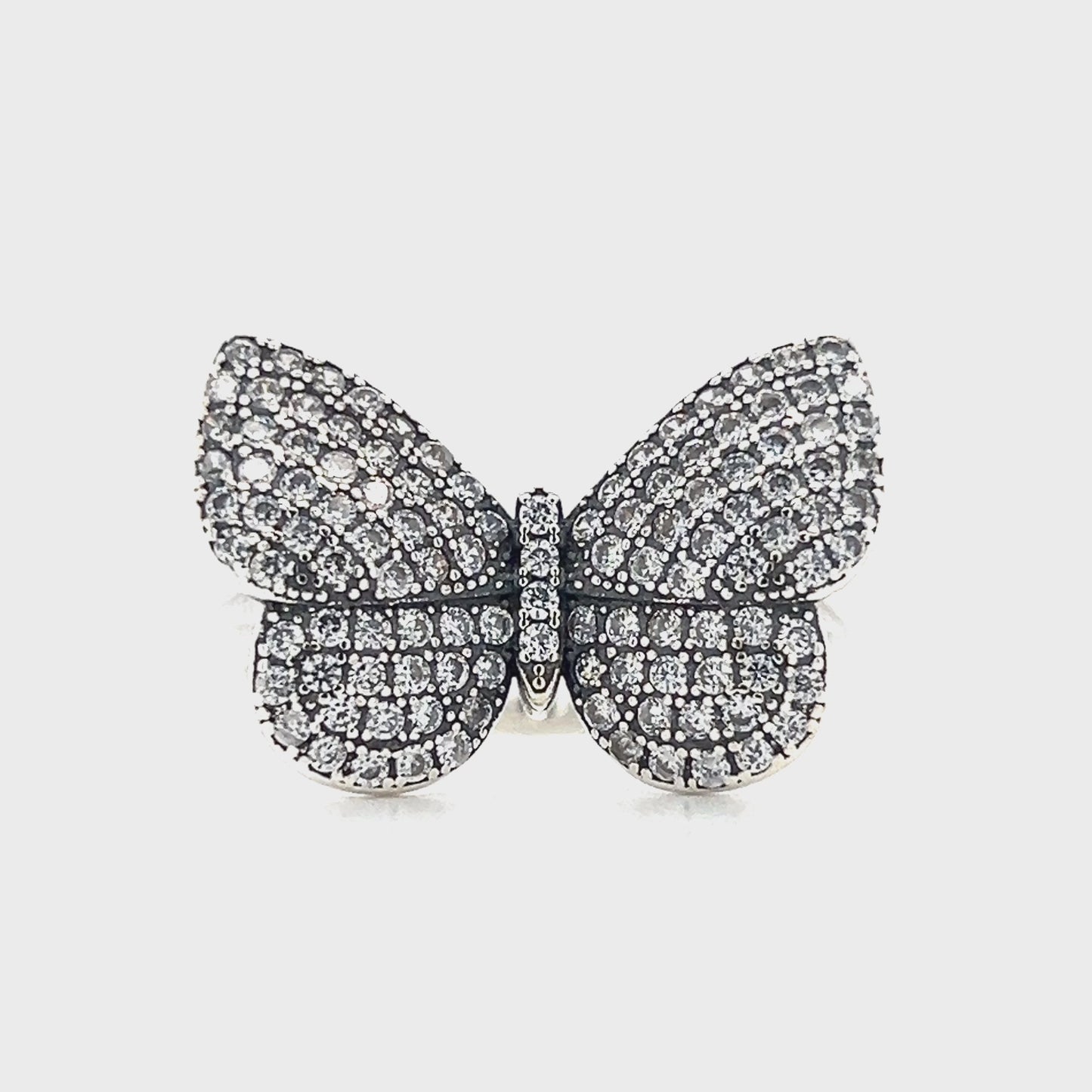 Load and play video in Gallery viewer, R327 Butterfly CZ Pave Ring
