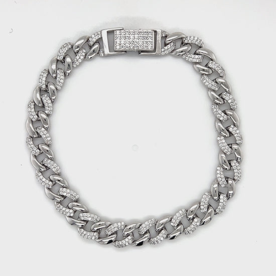 Load and play video in Gallery viewer, M361 Microdiamond Monaco Cuban Link Bracelet 7.5mm
