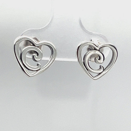 Load and play video in Gallery viewer, A427 Heart Letter C Post Earrings
