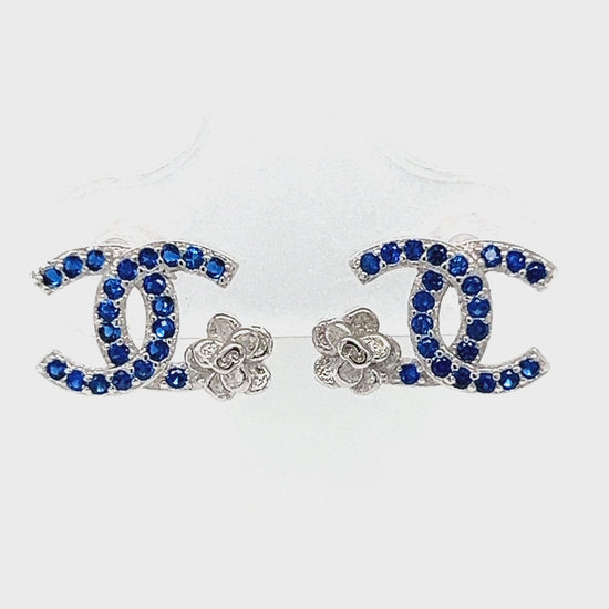 Load and play video in Gallery viewer, A808 Blue C Post Earrings
