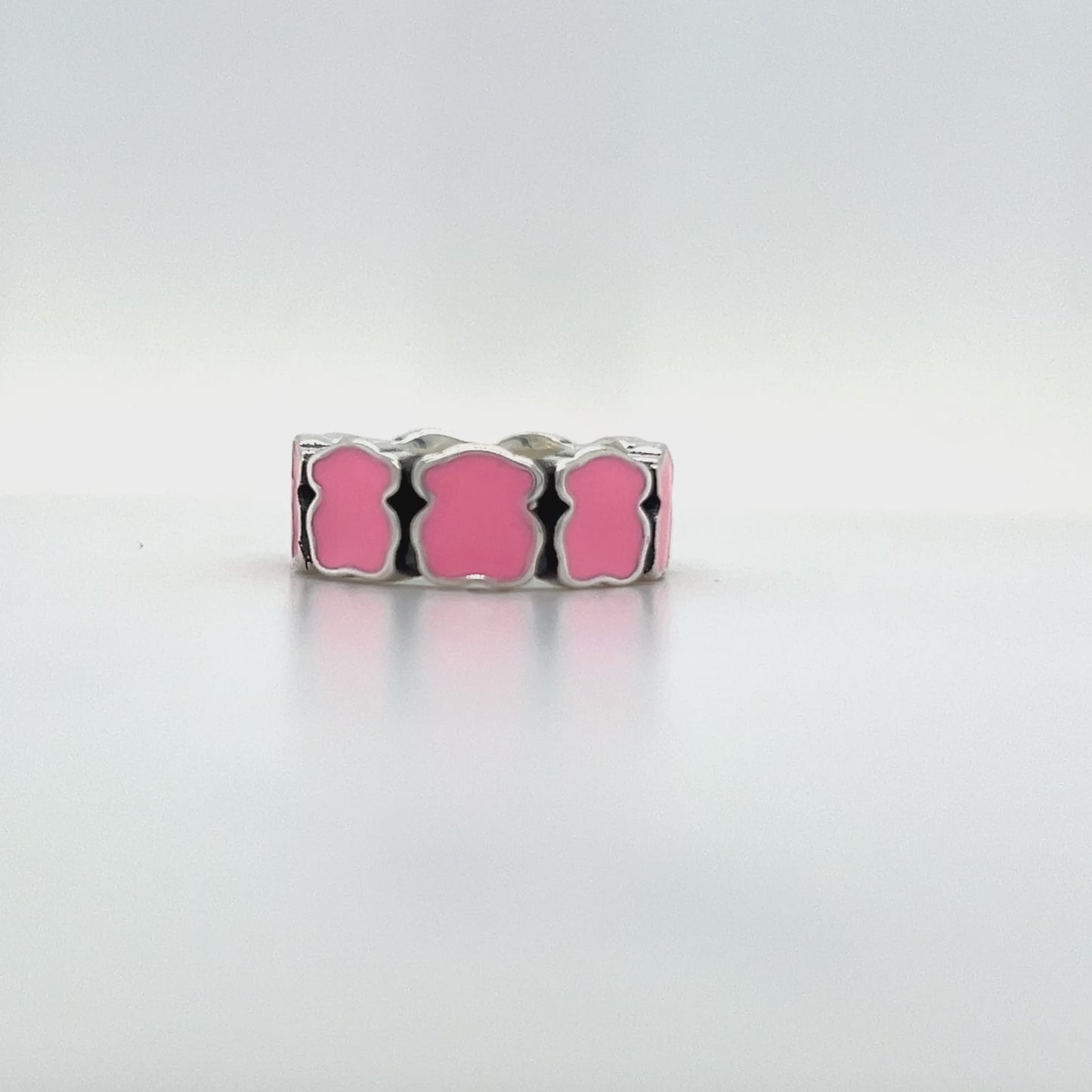 Cargar y reproducir el video en el visor de la galería, Anillo Oso Rosa R914
