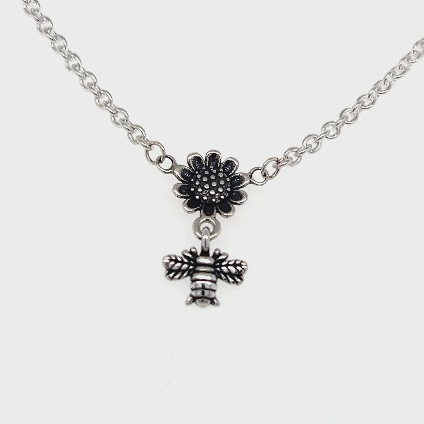 Load and play video in Gallery viewer, CA238 Sunflower bee necklace
