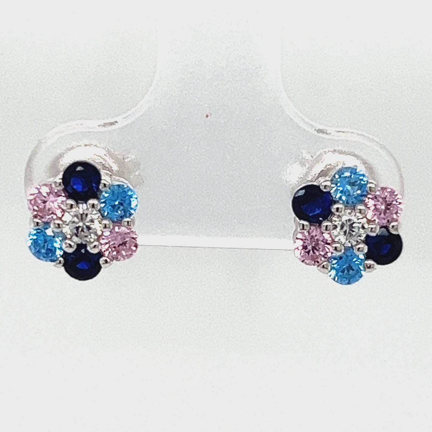 Load and play video in Gallery viewer, A774 Multicolor Flower Post Earrings
