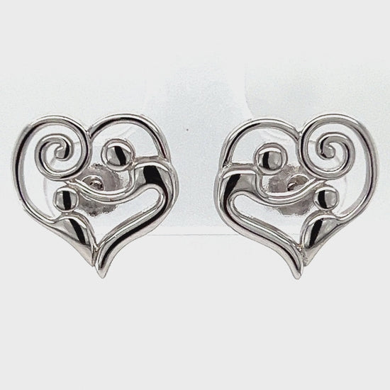 Load and play video in Gallery viewer, A775 Heart Post Earrings
