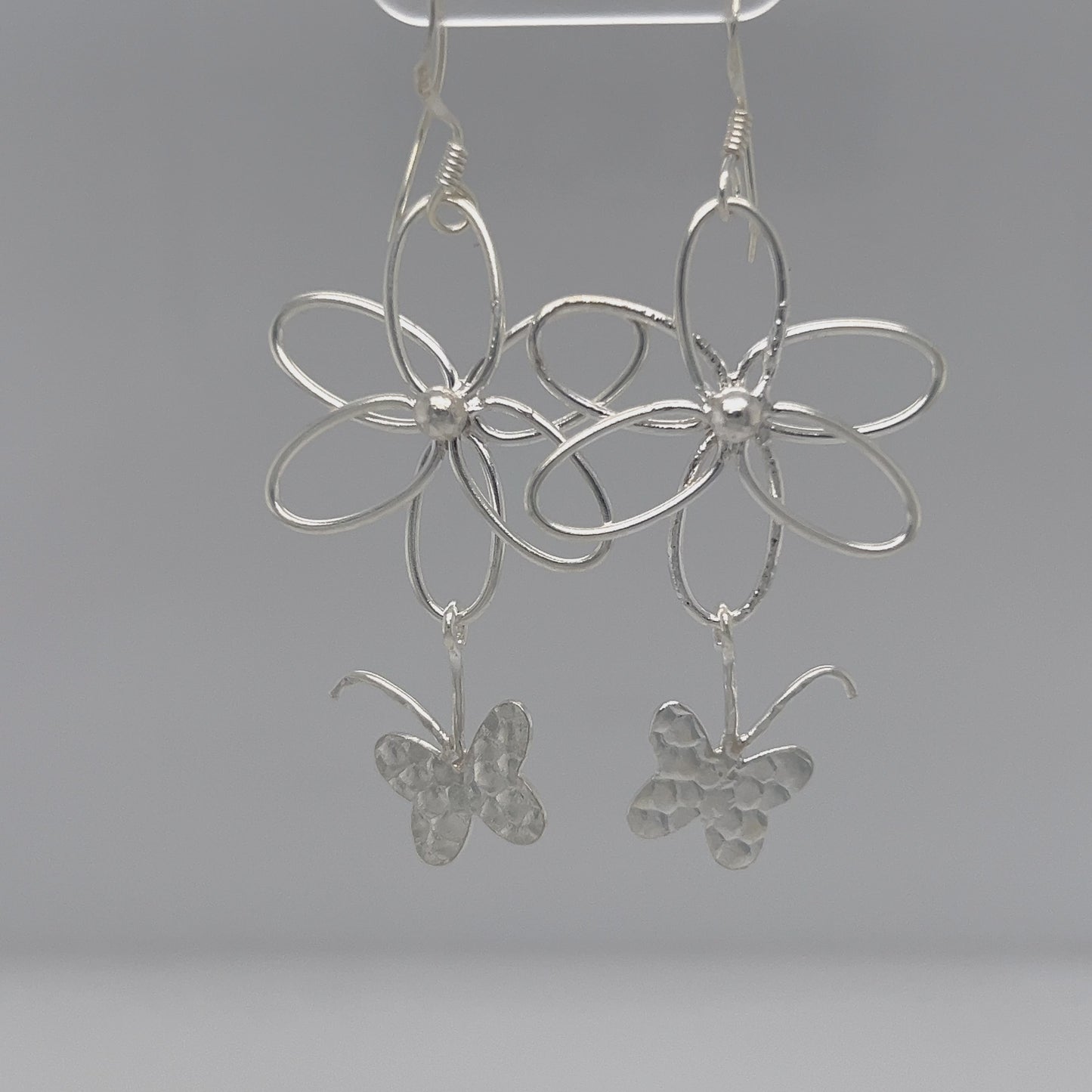 Load and play video in Gallery viewer, P519 Flower &amp;amp; Butterfly Hook Earrings
