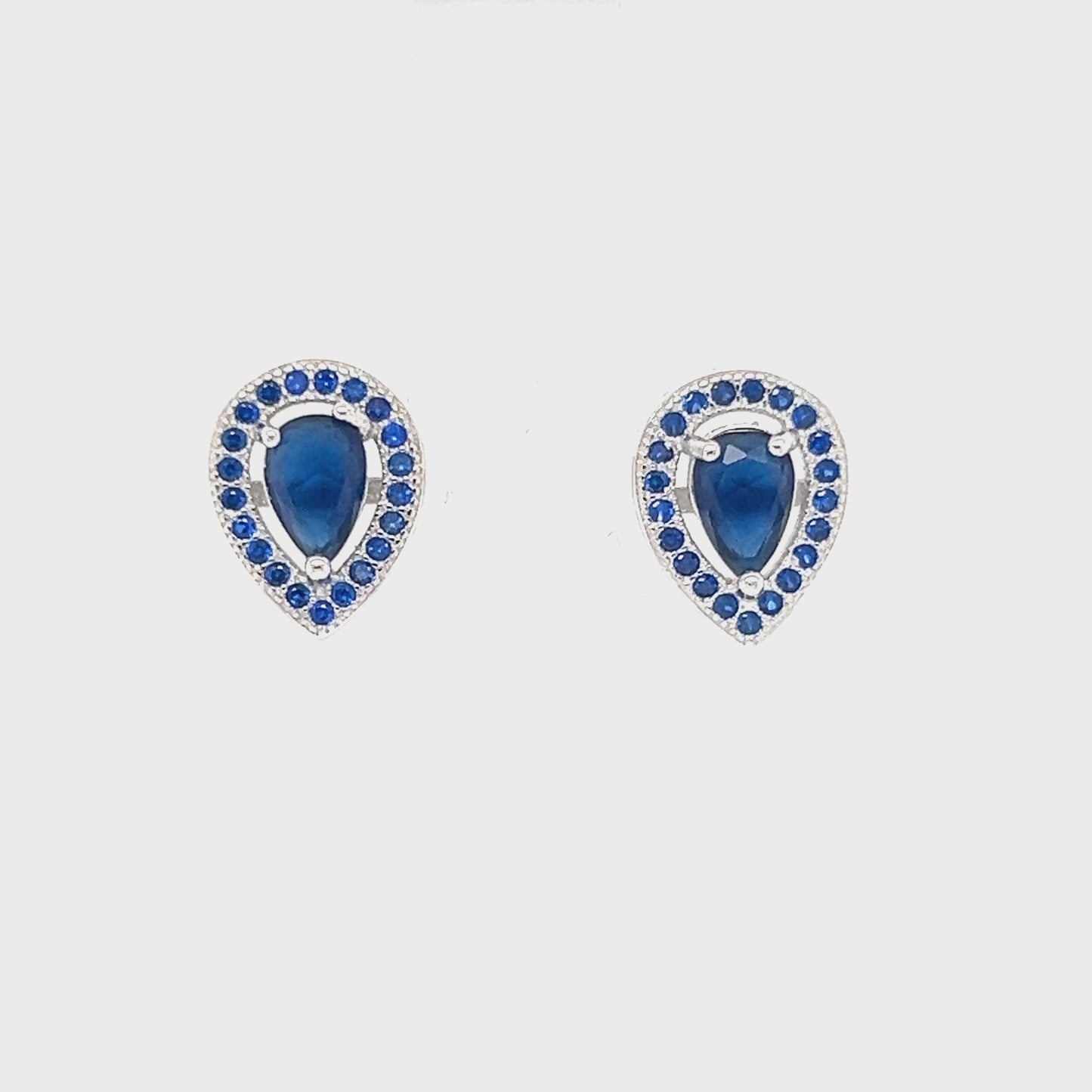 Load and play video in Gallery viewer, A624 Navy Blue Drop Post Earrings
