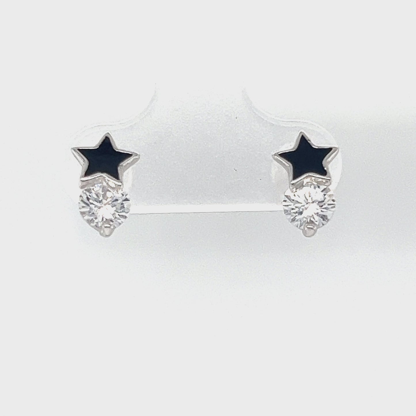 Load and play video in Gallery viewer, A520 Black Mini Star Post Earrings
