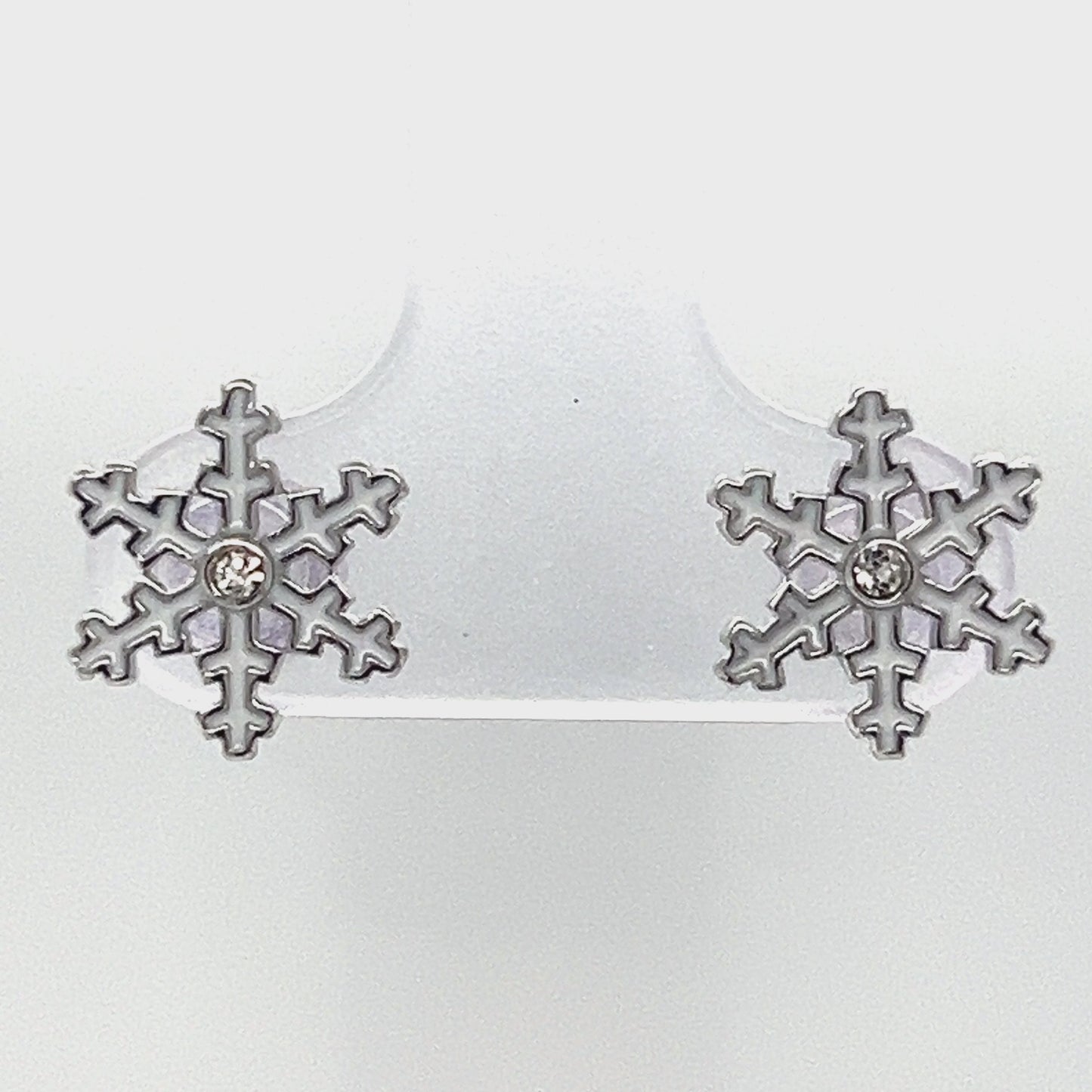 Load and play video in Gallery viewer, A798 Snowflakes Post Earrings
