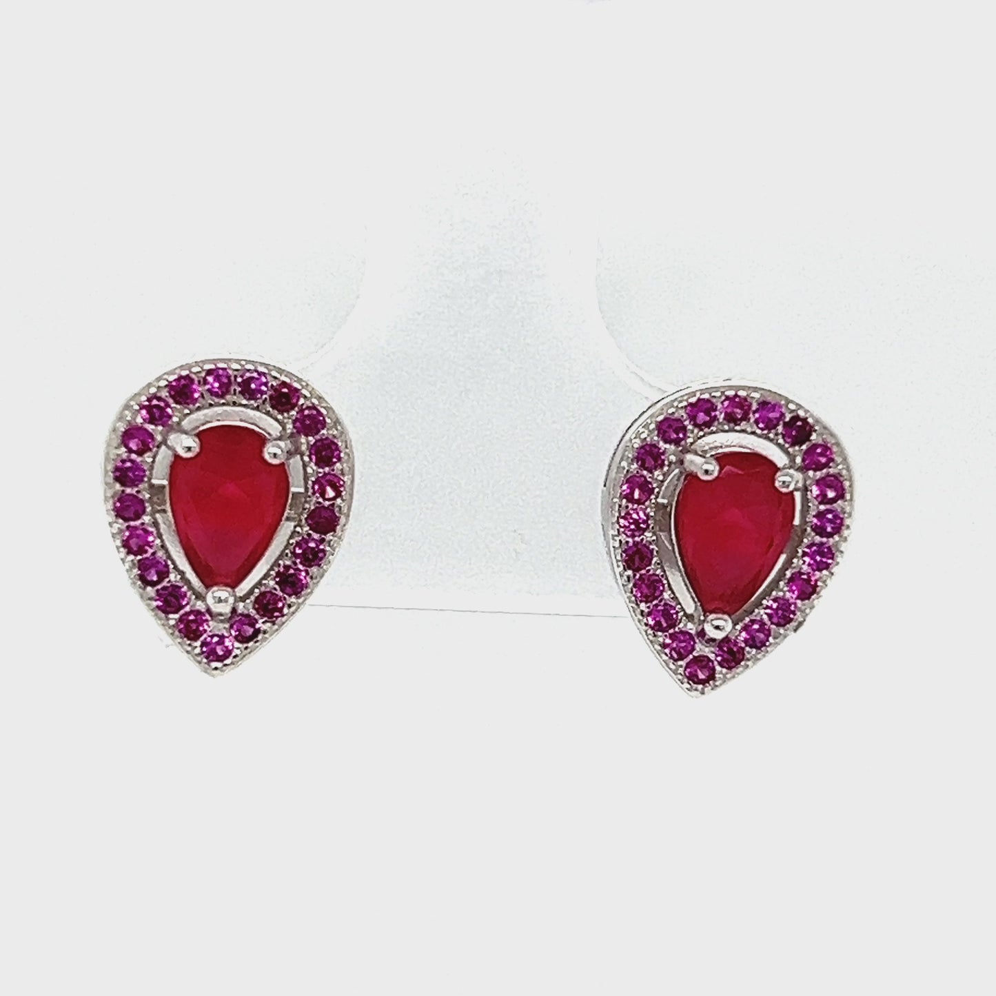 Load and play video in Gallery viewer, A768 fuchsia Drop Post Earrings
