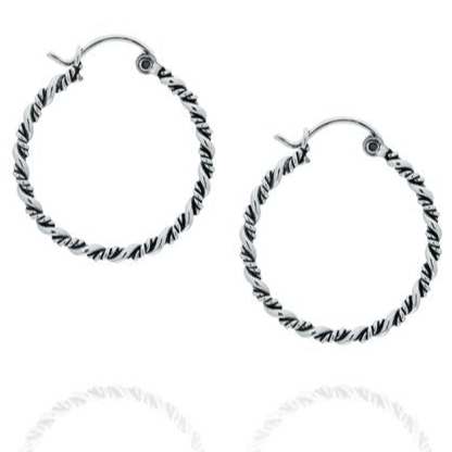 A568 Rope Style Hoop Earrings 30mm