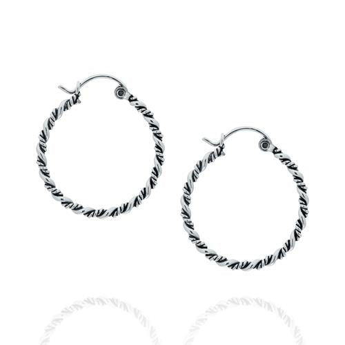 A568 Rope Style Hoop Earrings 30mm