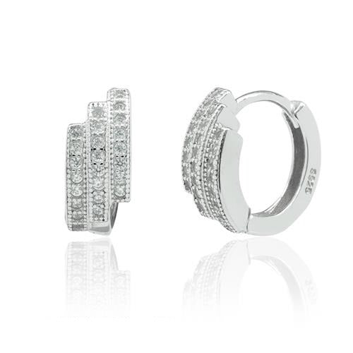 P560 14mm Stone Hoop Earrings