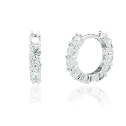 P579 Stone Small Hoop Earrings