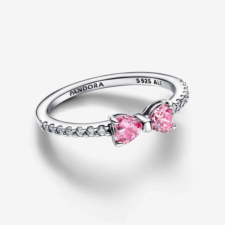 R1021 Pink bow ring