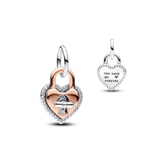 D2045 Padlock Heart Charm Pendant