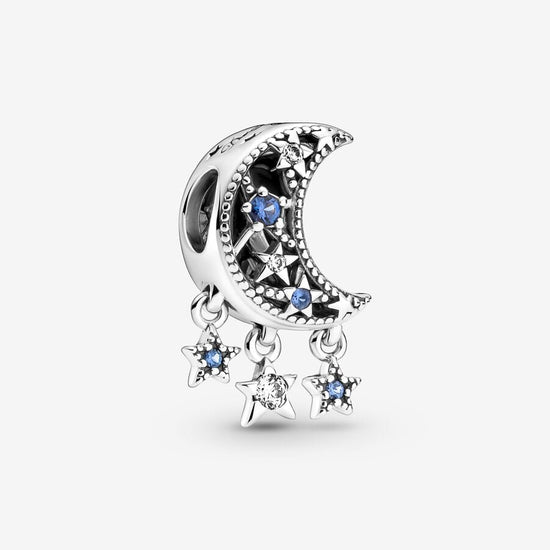 D1888 Moon With Stars Charm