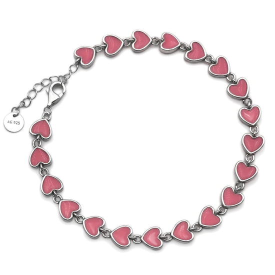 M429 Pulseras Corazones Rosas