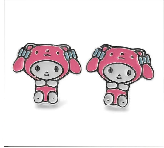 A863 Bunny Post Earrings (Safety Screw Backs)