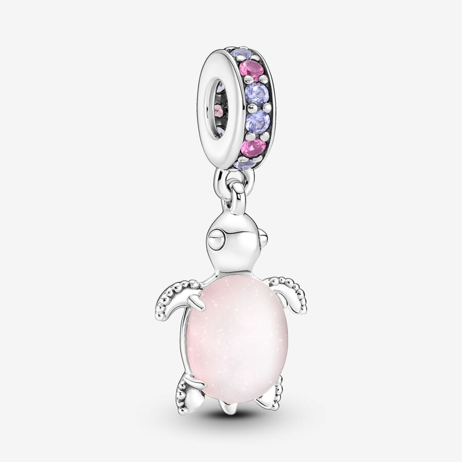 D1896 Pink Turtle Charm