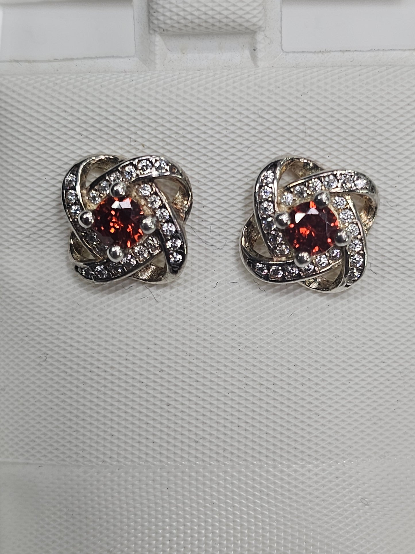 A215 Bright Loop with Red Center Post Earrings