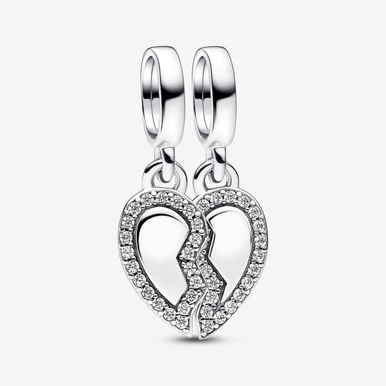 D1822 Heart 2pcs Charm Pendant