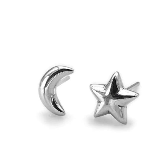 A865 Star And Moon Post Earrings