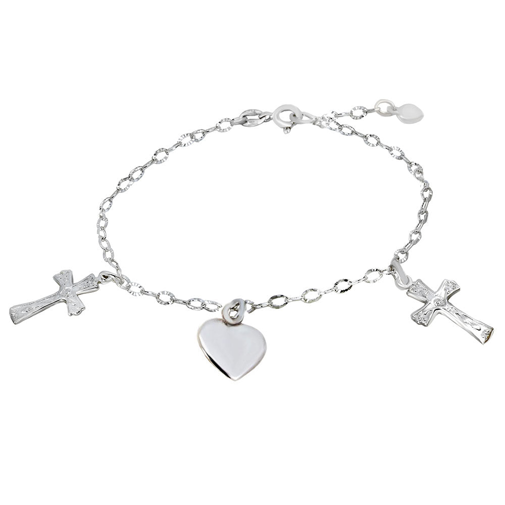 Pulsera M611 Corazón y Cruz