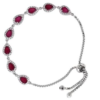 Pulsera ajustable de piedra roja M578