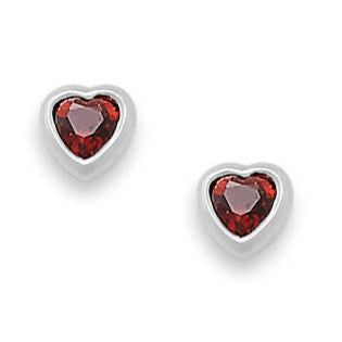 A866 Red Heart Post Earring