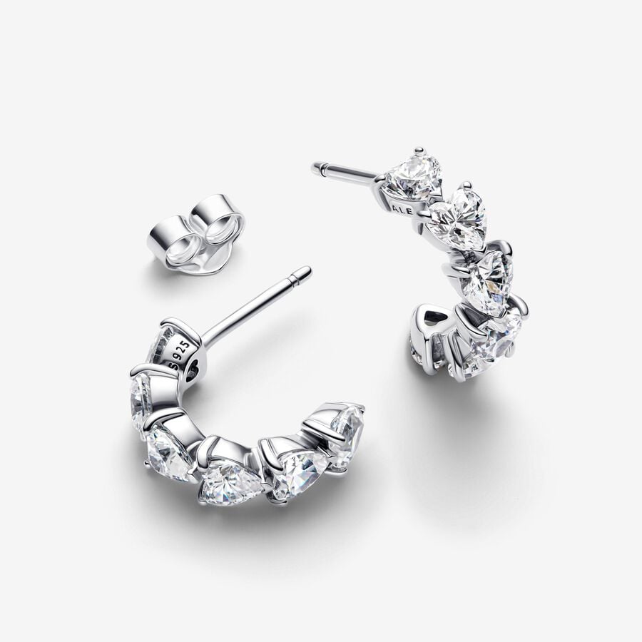 P605 Heart Hoop Earrings