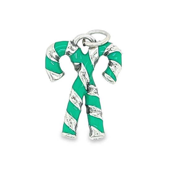 D1336 Light Green Candy Cane Pendant