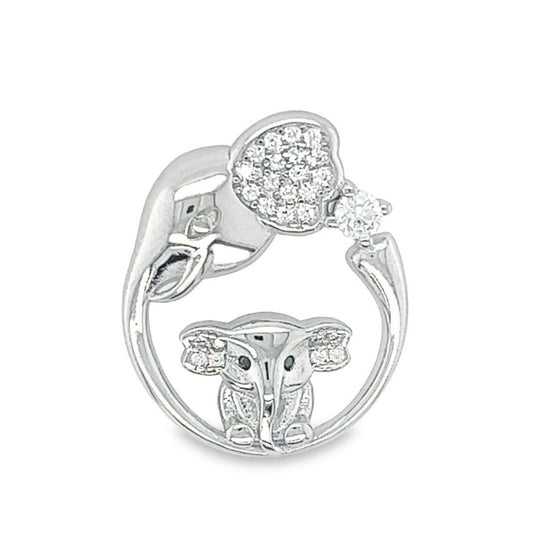 D1409 Elephant CZ Pendant