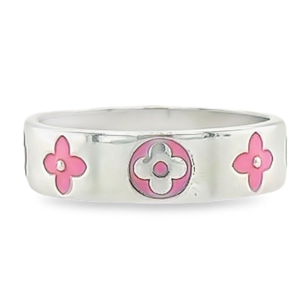 R735 Anillo Flor Rosa