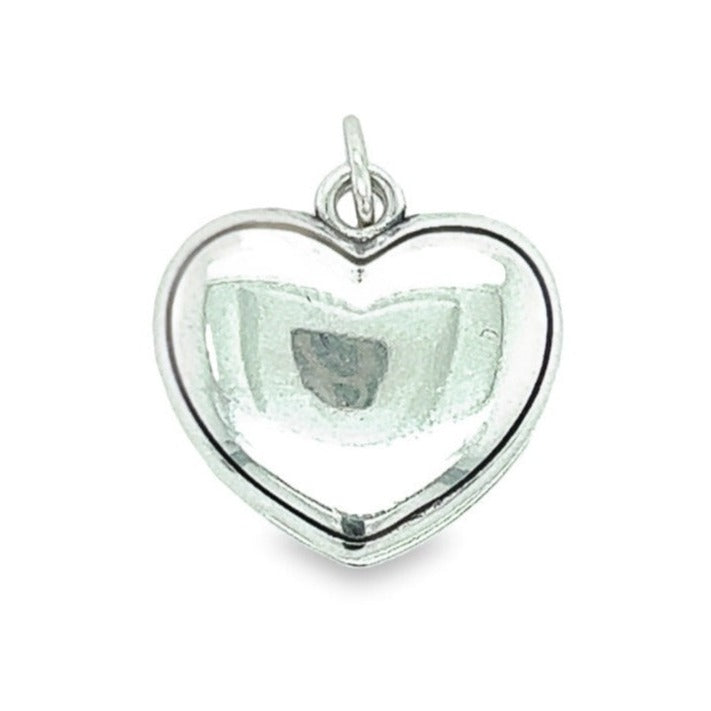 D1173 Aquamarine Ornate Heart Locket Charm