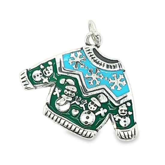 D1328 Blue Green Christmas Sweater Pendant