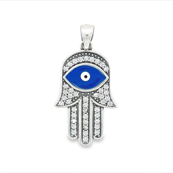 D11 Hand And Eye Blue Pendant