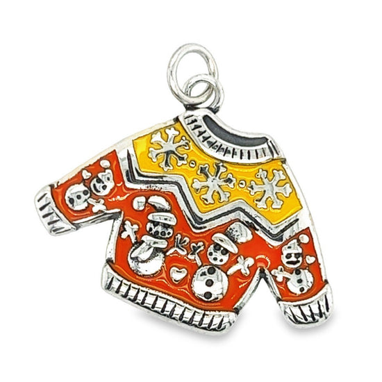 D1327 Orange Yellow Christmas Sweater Pendant