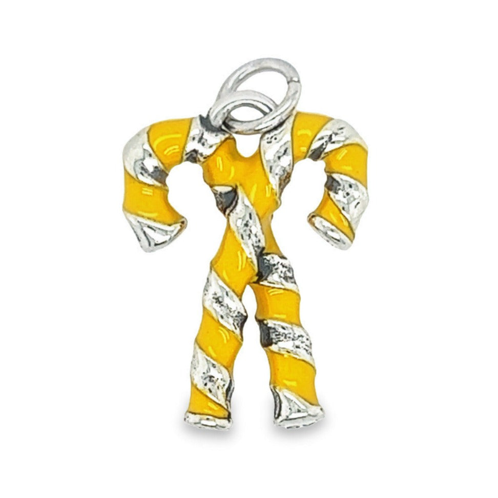 D1340 Yellow Candy Cane Pendant